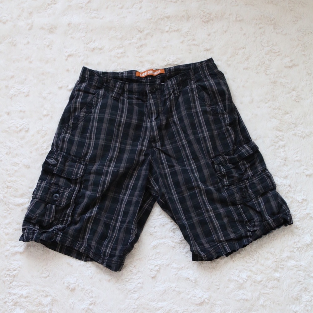 Lee Dungarees Black/Brown Plaid Shorts 30 - Picture 1 of 5